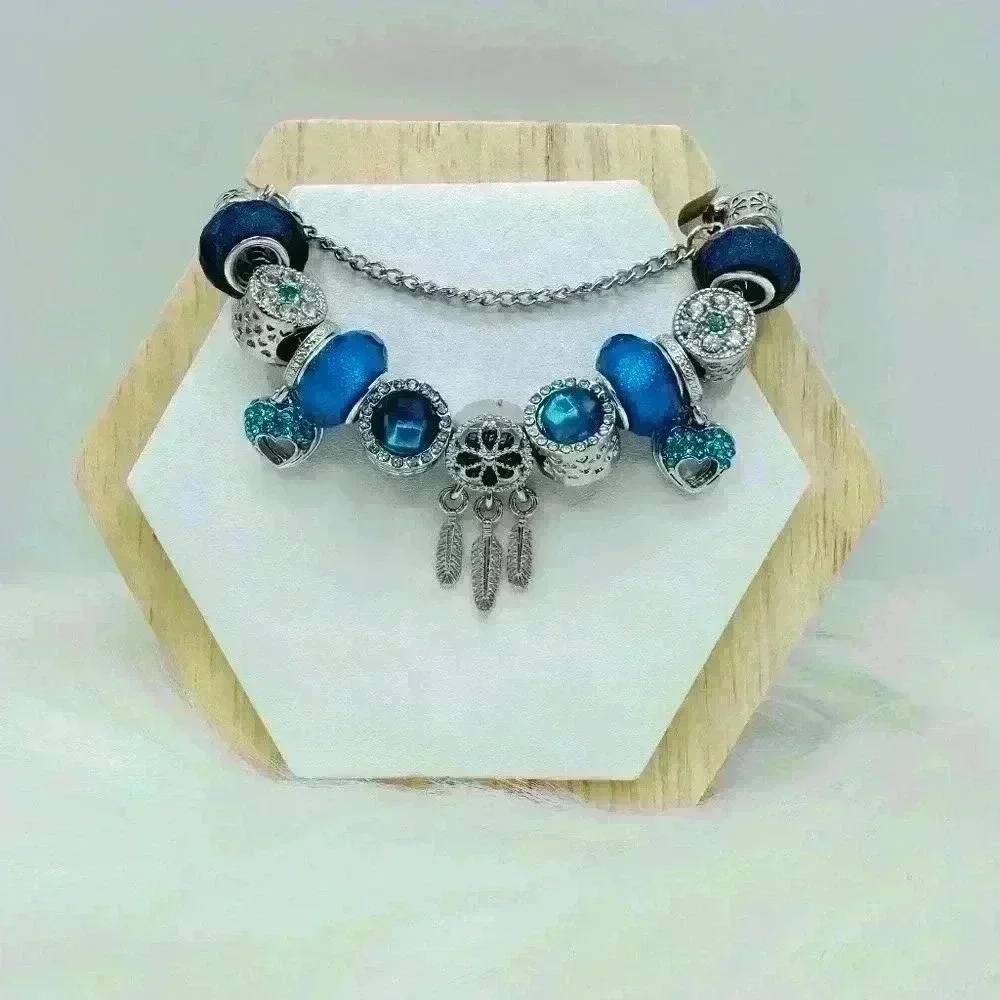 Blue Dreamcatcher Charm Bracelet